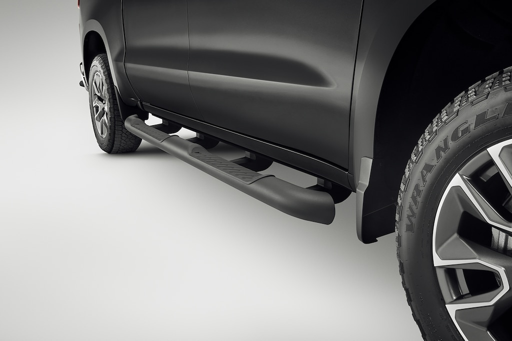 Estribo rectangular 4 pulgadas color negro para Chevrolet Cheyenne ZR2 BISON 2025, camioneta pickup